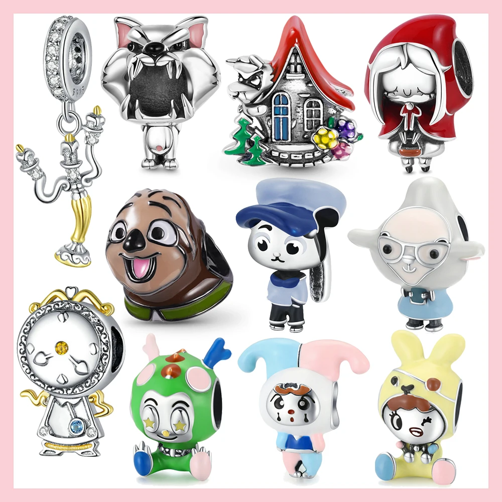 

Beauty and Beast 925 Sterling Silver Charm Santa Claus Beads Fit Original Pandora Bracelet Jewelry Making DIY Gift