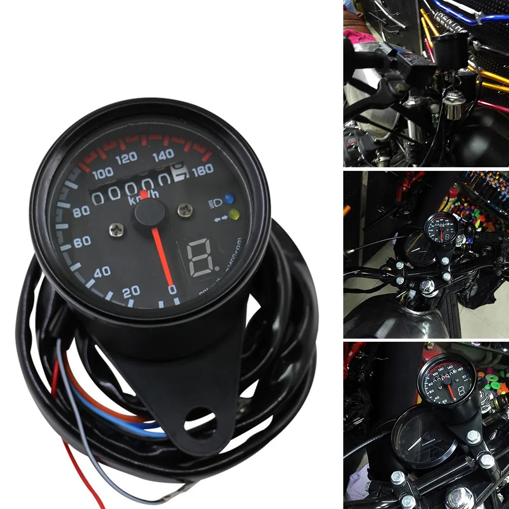 

Universal Motorcycle Speedometer Odometer Gauge Dual Speed Meter Lcd Indicator LCD Screen Head Lamp Neutral Lights