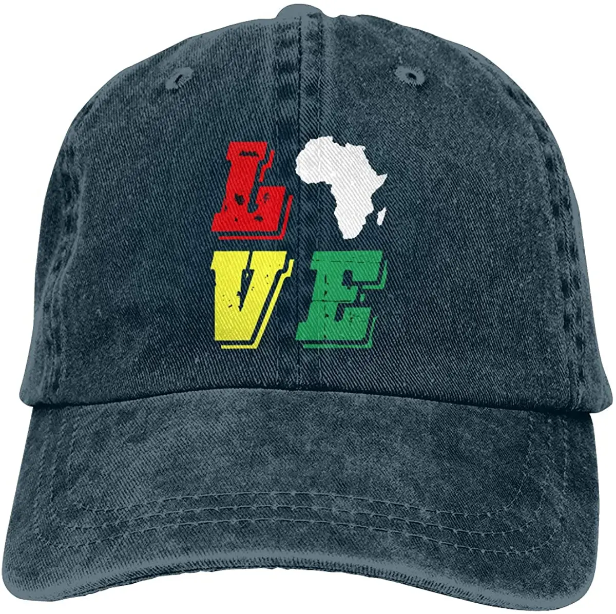 

Love Africa African Map Adult Denim Baseball Cap Sun Hat Cowboy Sports Hats