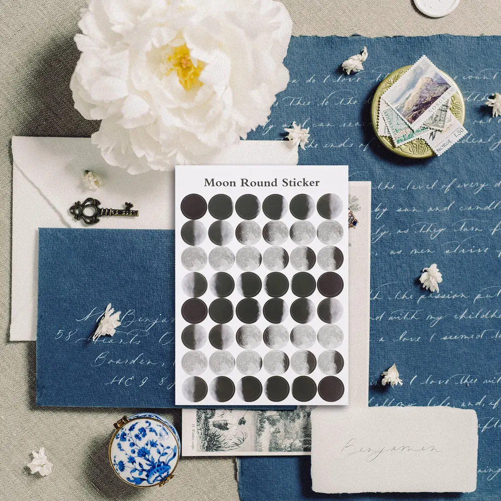 

50 Sheets Moon Scrapbook Stickers Moon Phase Scrapbook Decals DIY Decoration