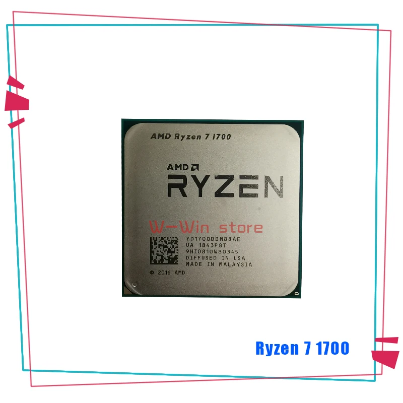 Новый процессор AMD Ryzen 7 1700 R7 3 0 ГГц Восьмиядерный 16 поточный 65 Вт YD1700BBM88AE разъем AM4 с