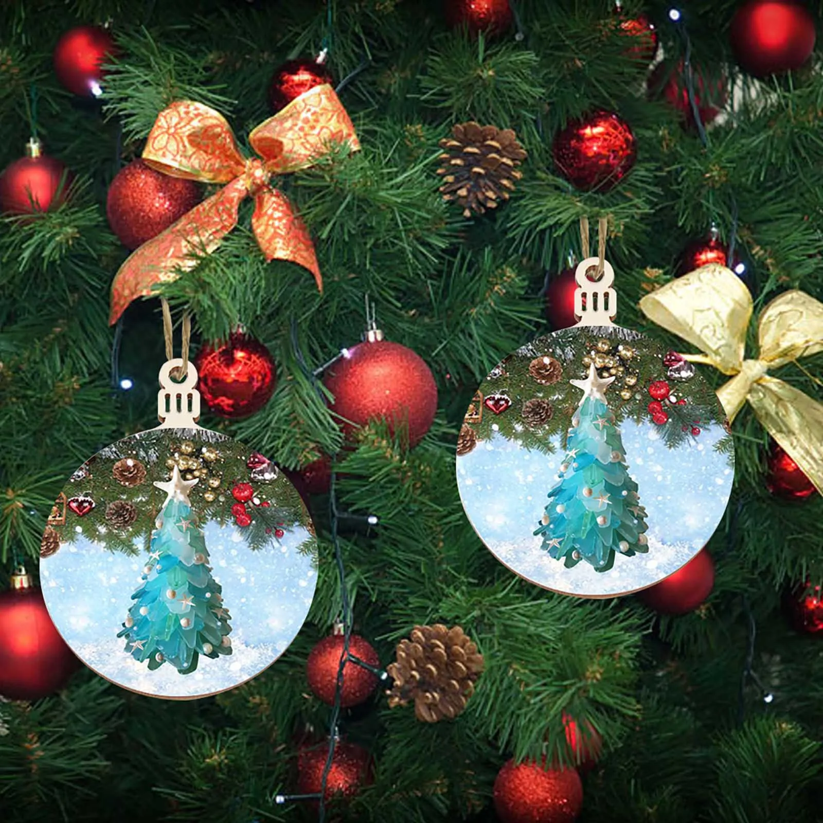 Забавная синяя шляпа с узором Санта Клауса акриловая подвеска украшения для