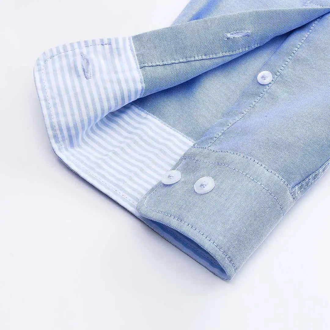 Мужская Однотонная рубашка из ткани Оксфорд 90Fun Повседневная дышащая хлопковая с