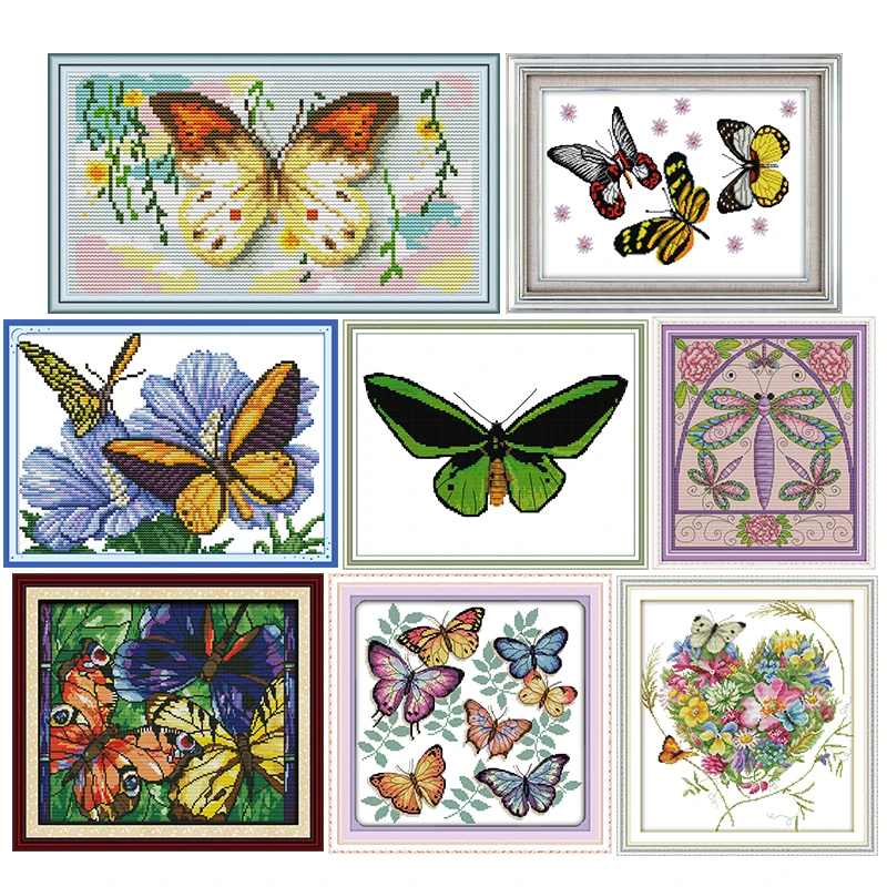 Наборы для вышивки крестиком с изображением красивых бабочек 11CT14CT|Упаковка| |