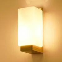 japanese style wooden wall lamp white glass lampshade wall light sconce fixtures living room balcony staircase wall lamp