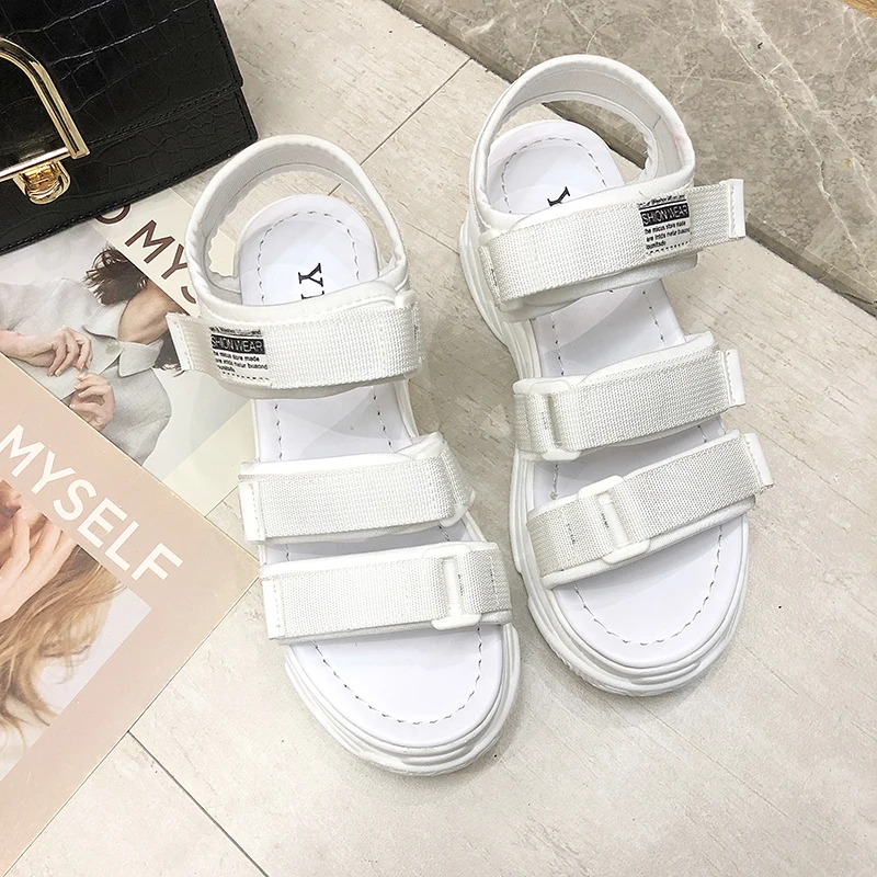 Женские босоножки 2020 летние модные женские туфли на не сужающемся книзу