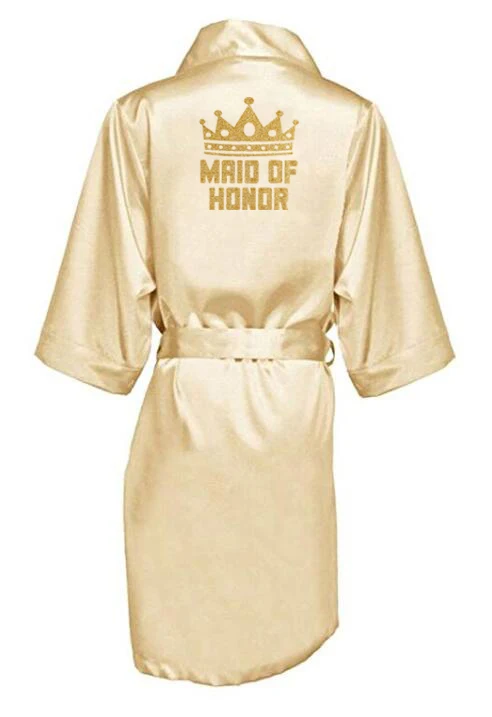 Халат женский атласный из шелка короткая одежда для матери и подружки невесты
