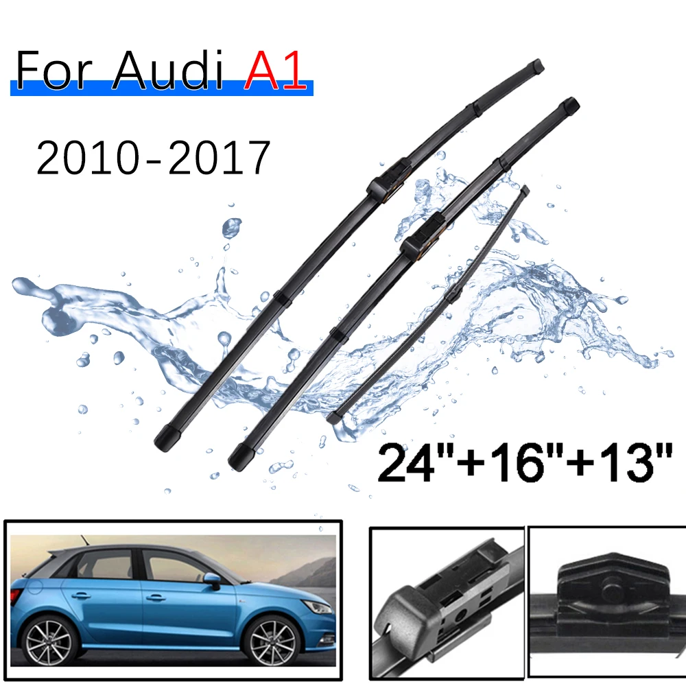 

LHD Front & Rear Wiper Blades Set For Audi A1 2010 - 2017 Windshield Windscreen Front Rear Window 24"+16"+13"
