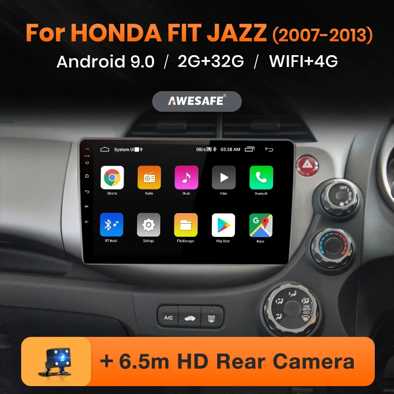 AWESAFE PX9 for HONDA FIT JAZZ 2007-2013 Car Radio Multimedia video player GPS No 2 din Android 9.0 2GB+32GB | Автомобили и