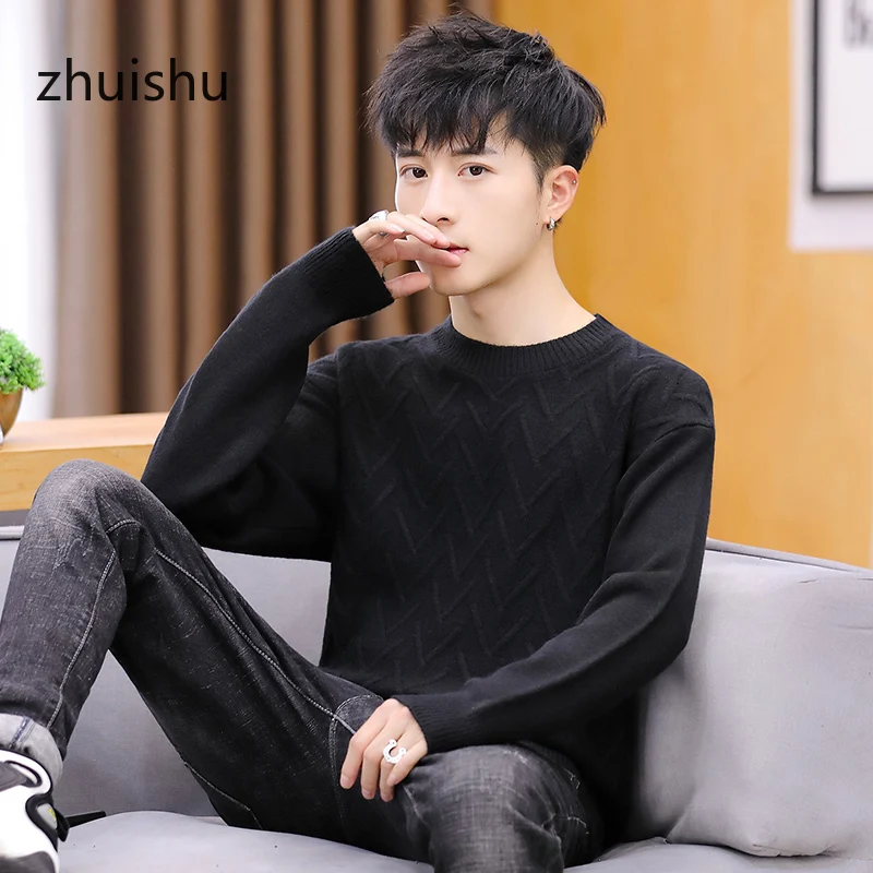 

Zhuishu 2020 New Fashion Turtleneck Men Sweater Loose Long Sleeve Men's Autumn Outfit In The Fall and Winter