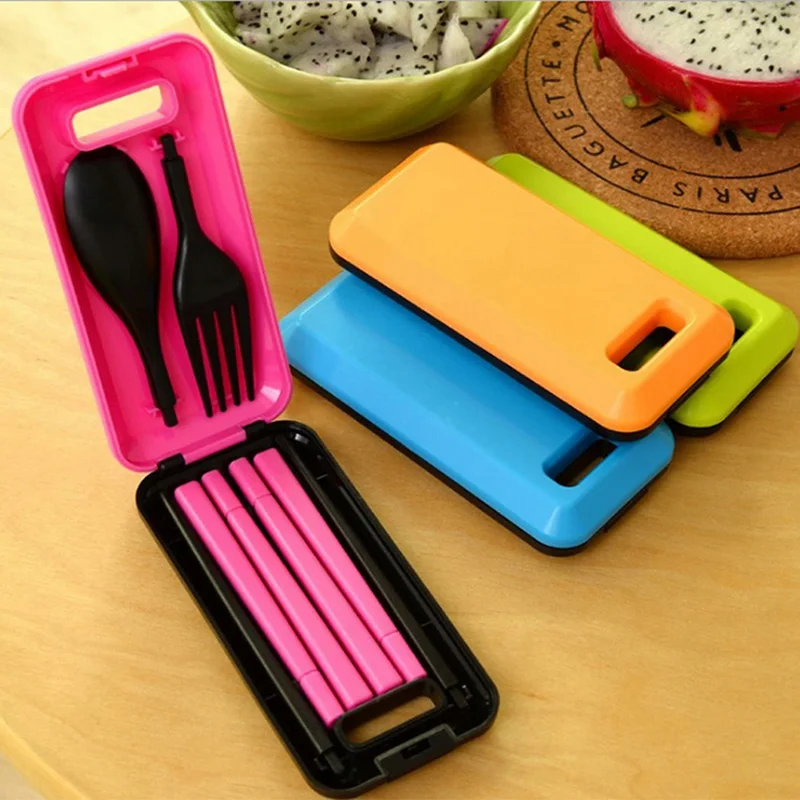 3 в 1 из АБС пластика складная столовая посуда столовые приборы вилка палочки для