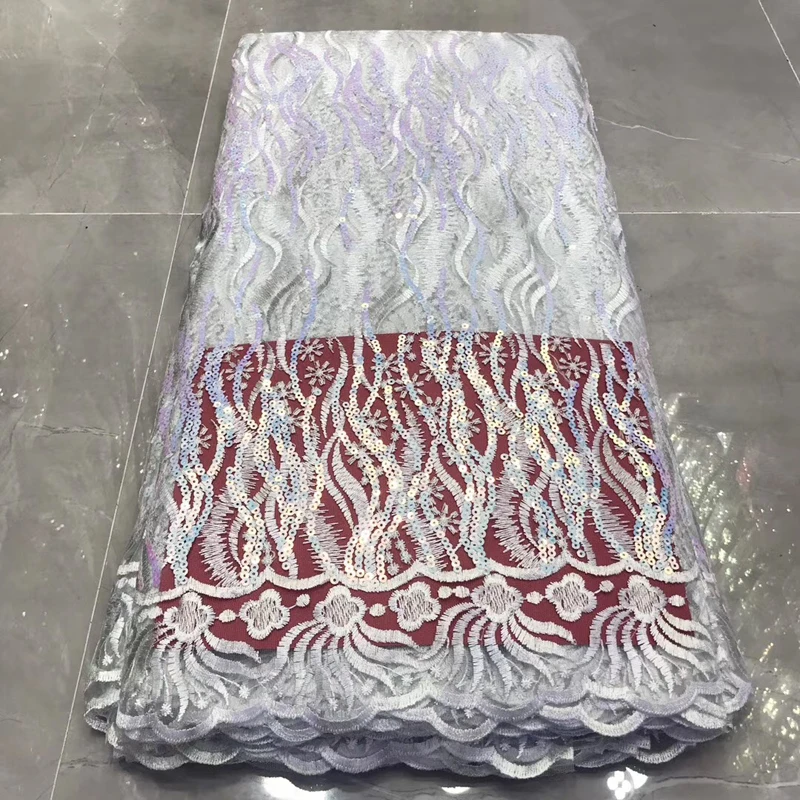African Lace Fabric New 2020 High Quality Stripe Embroidery Sequins Organza Gorgeous Beauty For Wedding | Аксессуары для одежды
