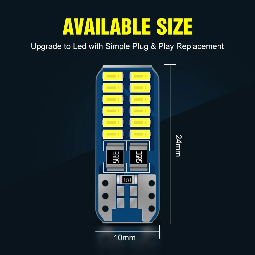 6 шт. Автомобильные светодиодные лампы T10 Canbus W5W 24smd 3014smd 194 168 | Автомобили и