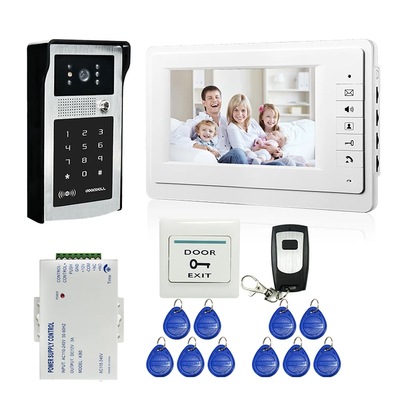 

Wired 7" Video Door Phone Doorbell Video Intercom Entry System + IR RFID Code Keypad Camera + Remote FREE SHIPPING