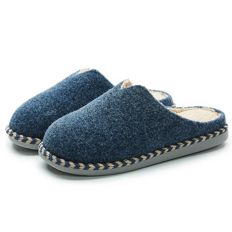 

Winter ladies slippers, couple shoes, notched indoor warm wool shoes
