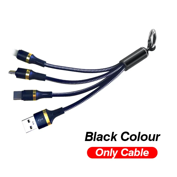 FBYEG Mini 3 в 1 USB кабель портативный короткий Micro usb type C мульти зарядный кабель для Xiaomi huawei iPhone Быстрая зарядка - Цвет: 3-IN-1-Blknew