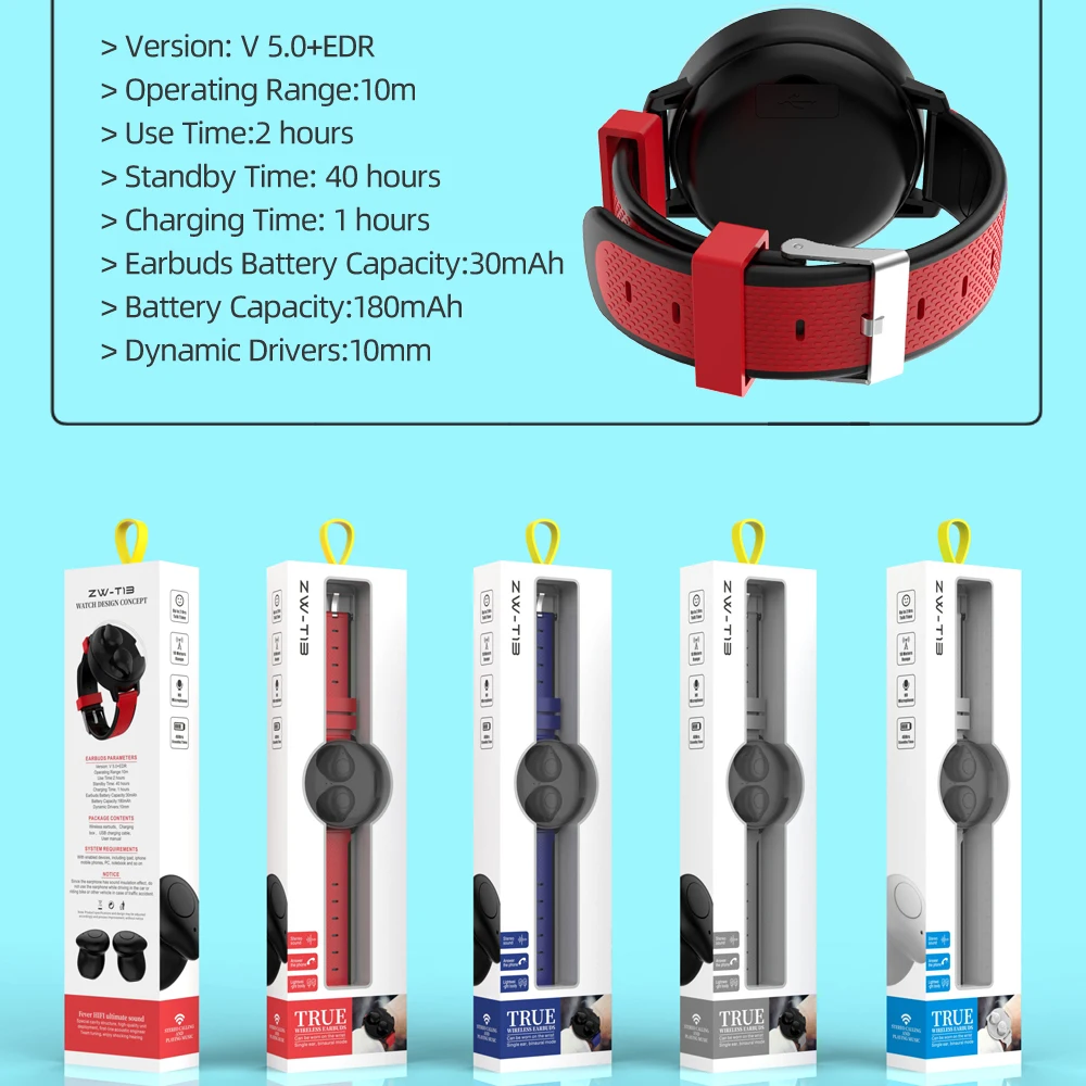 

Newing TWS Bluetooth 5.0 Wireless Earphone band Handsfree Earbuds Headset With Wristband Portable earbuds for sport