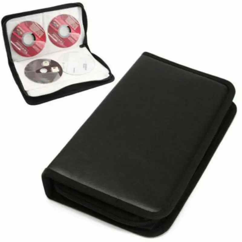 Black Solid 80 Sleeve CD DVD Carry Case Holder Bag Wallet Storage Ring Binder | Багаж и сумки