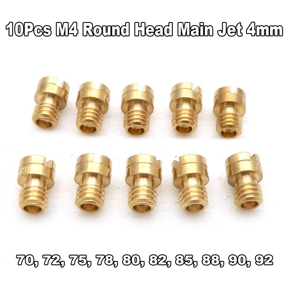 Для GY6 50cc 139QMB Carb 70 92 форсунки сопла M4 с круглой головкой Основные 10 шт.|Карбюраторы|