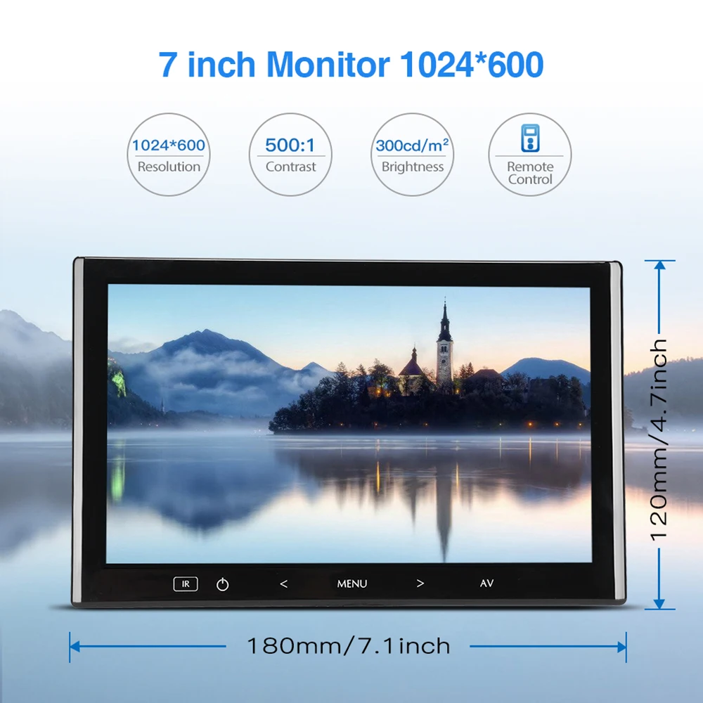 Eyoyo EM07L 7 дюймов ЖК-дисплей Экран компьютер ТВ монитор 1024X600 HDMI VGA AV Specker для