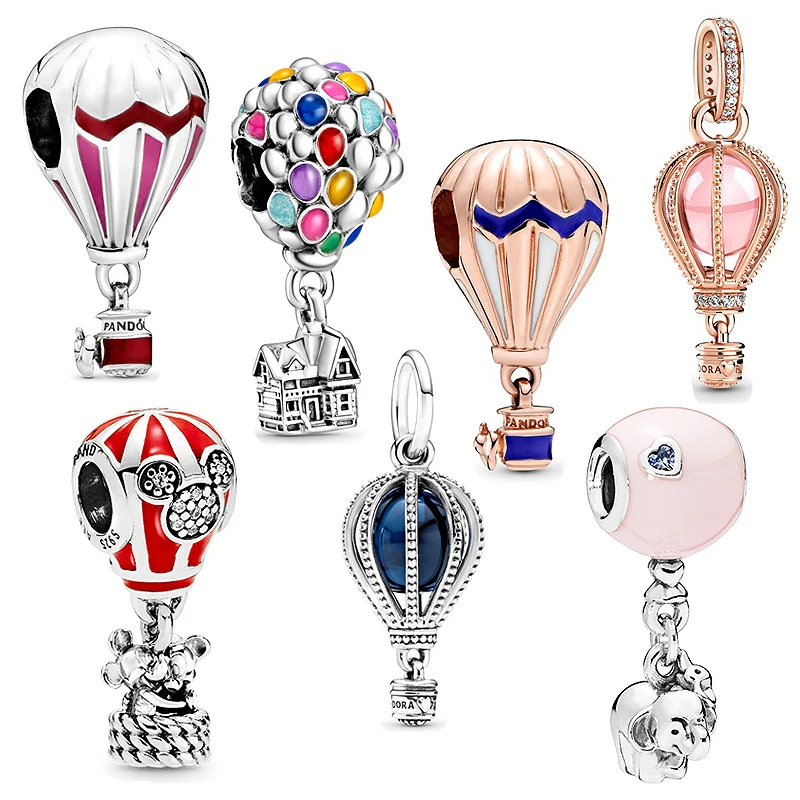 

2021 Fashion Jewelry Gifts For Women 925 Sterling Silver Bracelets BeadsDIY Hot Air Balloon Charms Fit Original Pandora Pendant