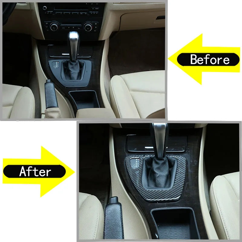 Углеродное волокно автомобиля центральной консоли шестерни Панели Наклейки