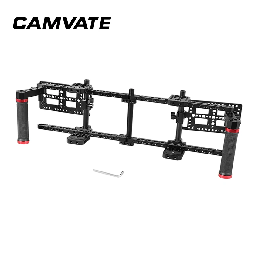 Штатив для режиссера CAMVATE с двумя резиновыми рукоятками и пластиной аккумулятора