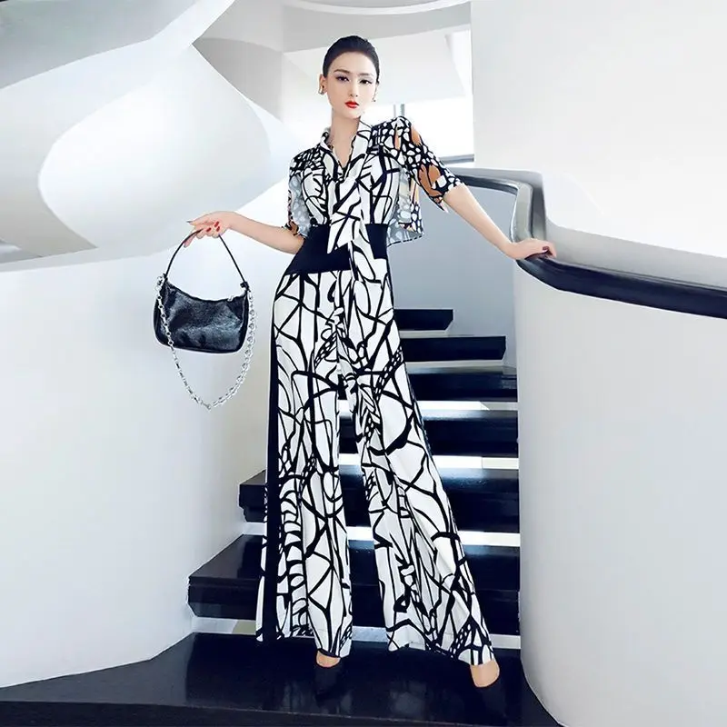 

Design Office Lady High Waist Slim Wide Leg Jumpsuit Suit Korean Style One Piece Pants Combinaison Femme Rompers Womens Jumpsuit