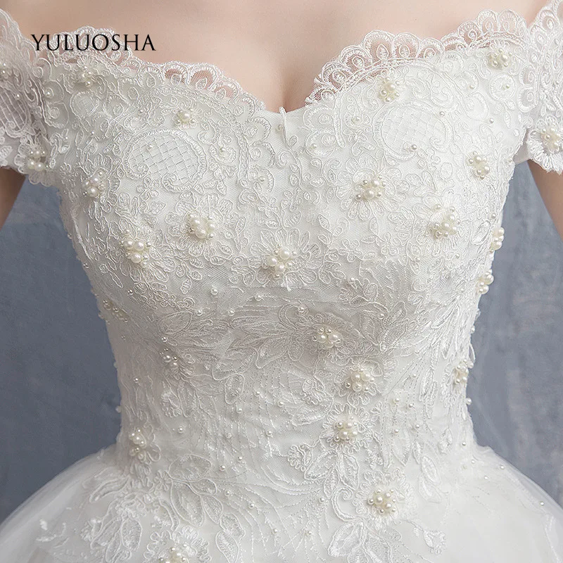 Свадебное платье YULUOSHA кружевное Королевское Платье со шлейфом свадебное