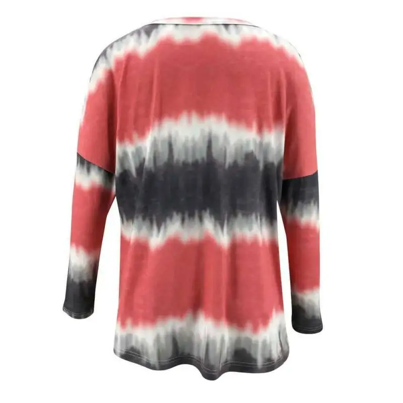 

Women Tie Dye Floral Long Sleeve Blouse Tunic Shirt Tops Baggy Casual Pullover