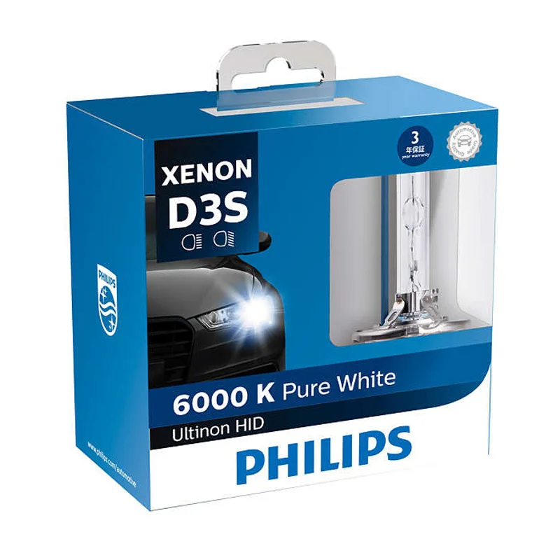 Лампы Philips HID 6000K D1S D2S D2R D3S D4S Ultinon холодный синий ксенон белый свет