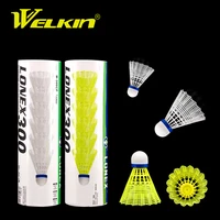 6pcs durable light nylon badminton balls training ball plastic shuttle cork fonmed head outdoor sports badminton accessories