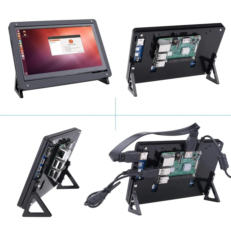 

7 Inch Lcd Acrylic Bracket Case Contact Screen Case Holder Bracket For Raspberry Pi 3 Model B+