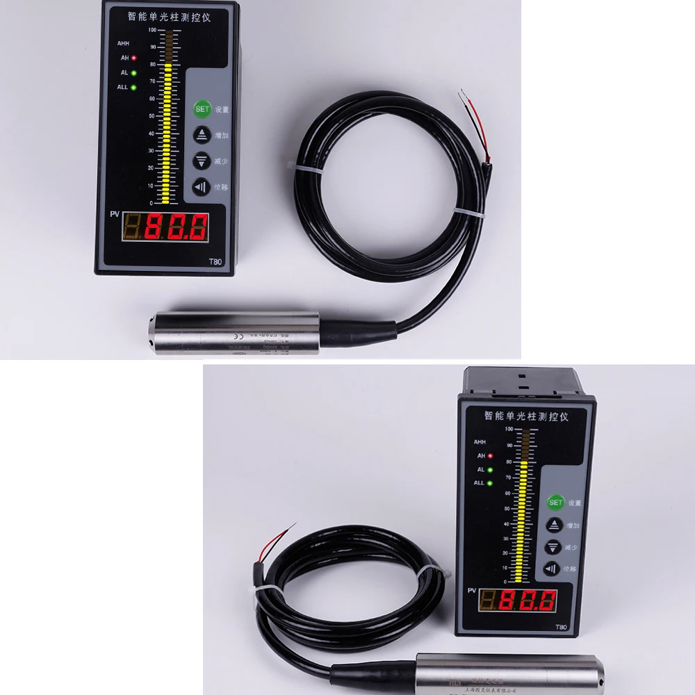 

T80 Intelligent Light Column Display Integral Liquid Oil Water Depth Detector Controller with LCD Display