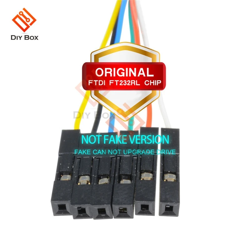 Оригинальный 1 м 6 контактов 5 в FTDI FT232RL FT232 USB к TTL RS232 последовательный загружаемый