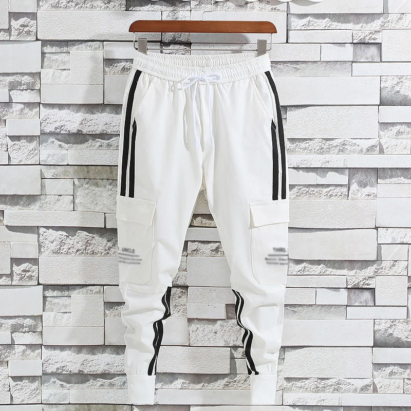 Idopy мужские уличные шаровары эластичный пояс шнурок лоскутные манжеты Карго