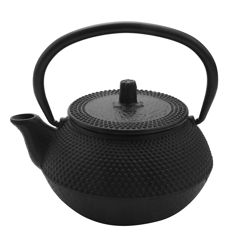 

Style Cast Iron Kettle Teapot Comes With Strainer Tea Pot 300Ml (Black)