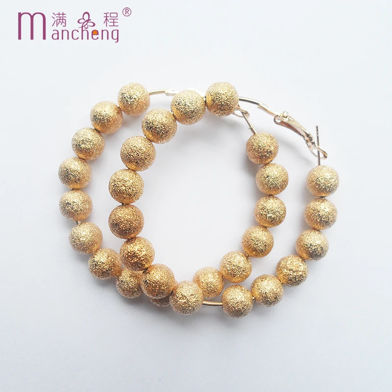 Щупальца тики Панк Золотые пластиковые бусины Серьги-кольца серьги 2024 тренд