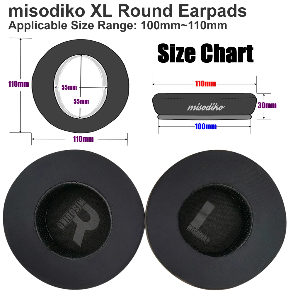 misodiko [XL Round] Replacement Headphones Ear Pads Cushions for Sony MDR-DS6500 DS6000 DS7000 RF6500, ATH AD700X AD1000X AD2000