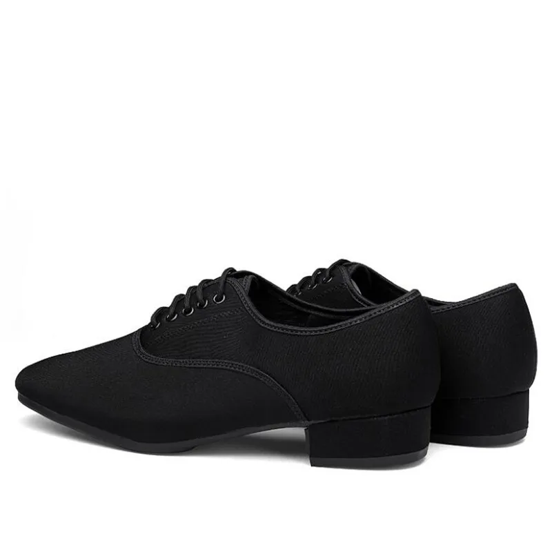 

Professional Men's Black Leather/Canvas Ballroom / Tango / Latin Dance Shoes Men Square Dance Social Ballroom Shoes 2.5 cm Heel