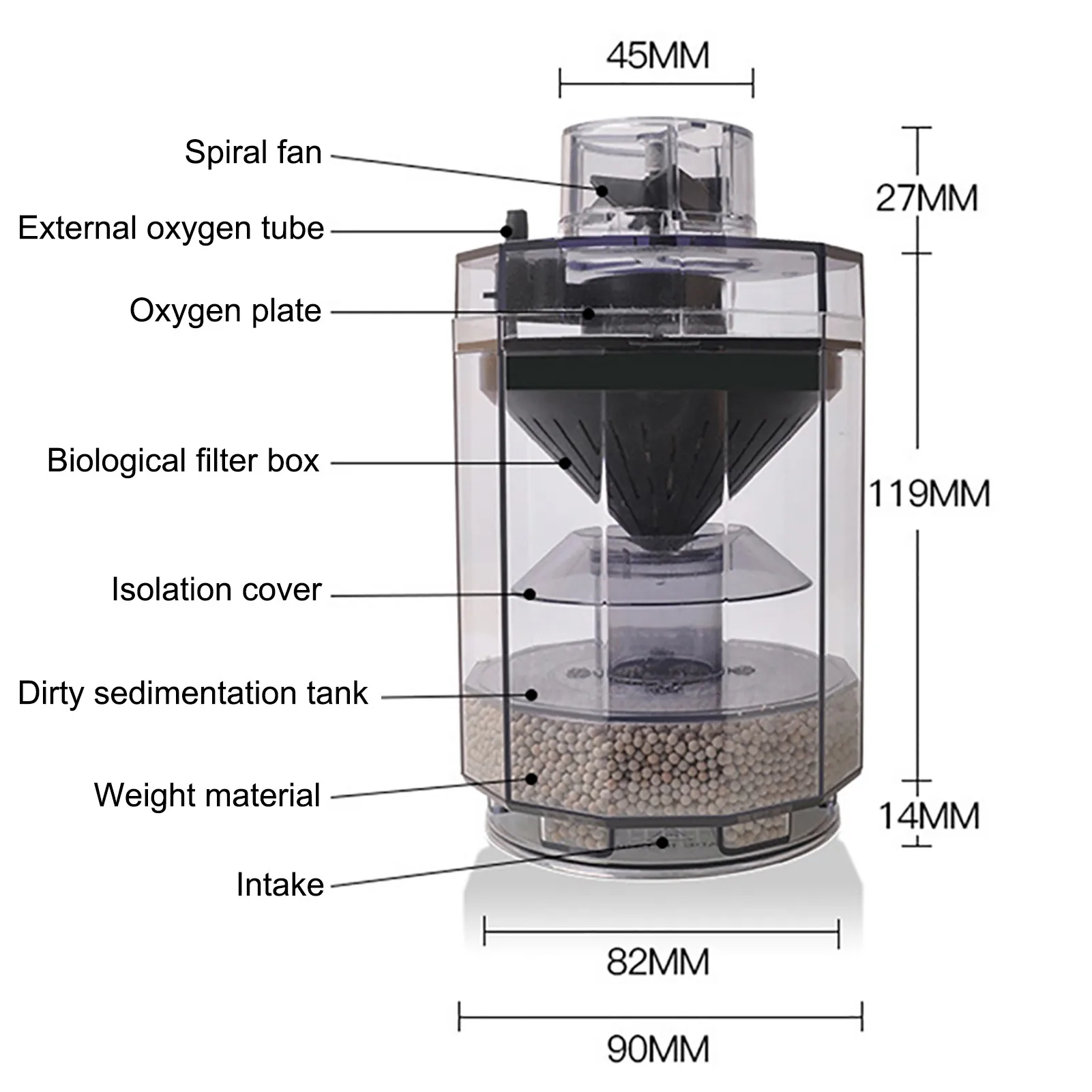 

Aquarium Fish Poop Stool Manure Suction Separator Tanks Filter Collector Automatic Fish Aquatic Pet Supplies Cleaning Tools #