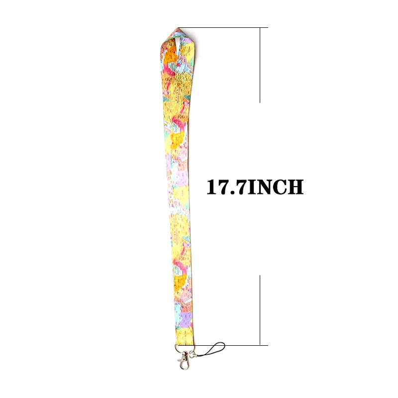 PC200 20 шт./лот карта мира Талреп Бейдж ID Lanyards/веревка для мобильного телефона/брелок для ключей