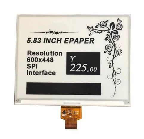 5 83 дюймовый 24PIN SPI Черный Белый E ink paper экран 600*448|Экраны| |