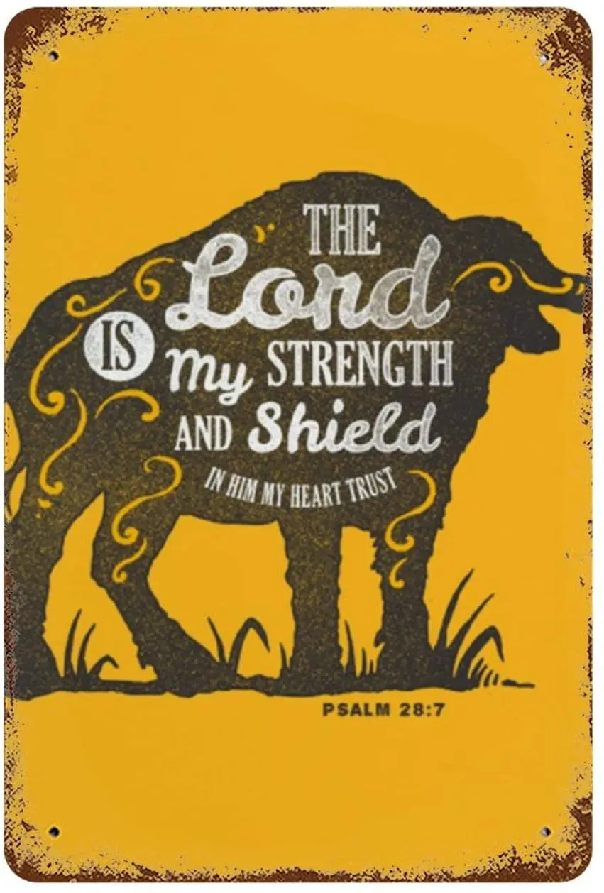 

The Lord is My Strength Vintage Metal Sign, Retro Tin Signs for Store, Bar, Home Decoration Retro Tin Sign for Kitche30X30CM