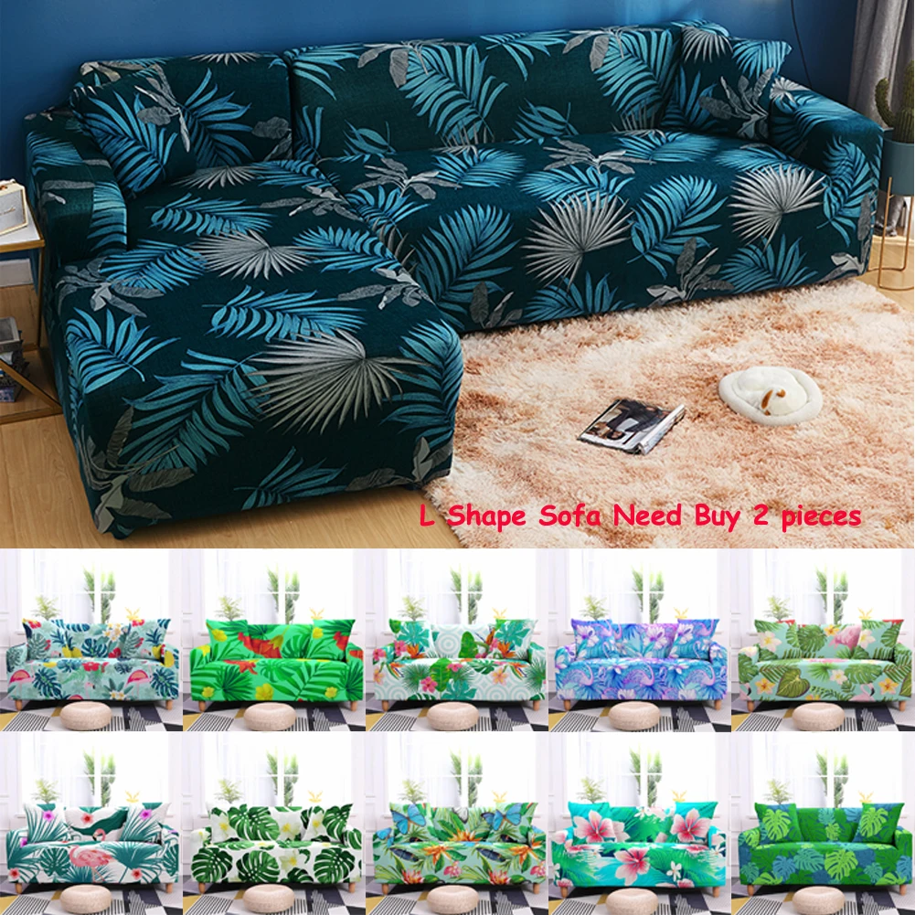 Эластичные Чехлы для дивана в гостиную растягивающиеся чехлы с тропическими