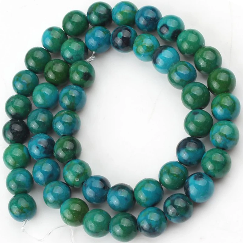 Круглые бусины из зеленого хрусоколла свободные бусины-разделители для