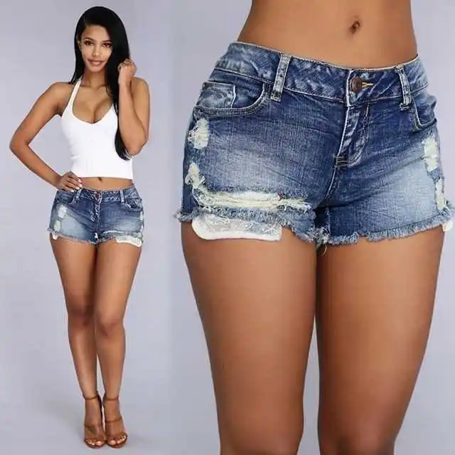

Plus Size Sexy Mom Jeans Women High Waist Short Jeans Summer Washed Fashion Denim Shorts Trousees