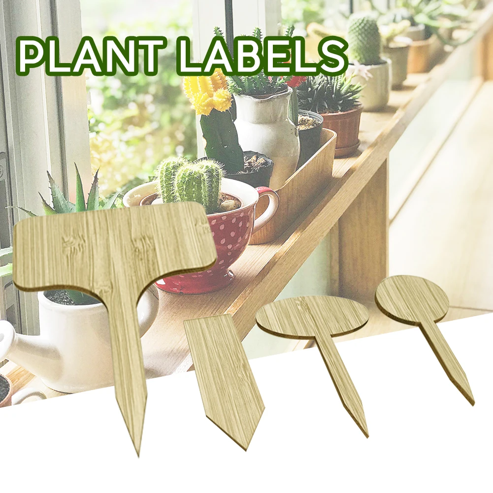 

50pcs Plant Label Outdoor Garden Bonsai Flowers Tool Sign Nursery For Pots Tags Safe Bamboo Vegetable Markers Decoration
