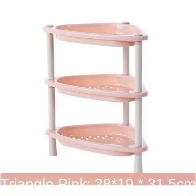 

Multifunctional 3-layer Combination Kitchen Toilet Rack Bathroom Floor-standing Plastic Storage Rack Organizer