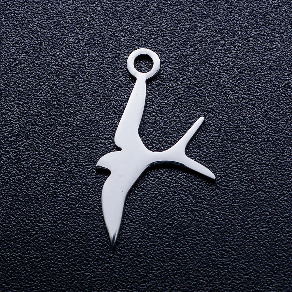 

10pcs/lot Swallow Bird DIY Jewelry Charms Wholesale 100% Stainless Steel Never Tarnish Pendants Pendant Accessories Dropshipping